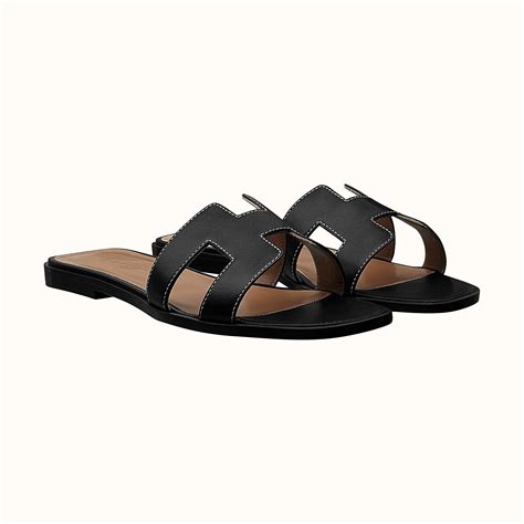 hermes black orans|Hermes oran sandals sale.